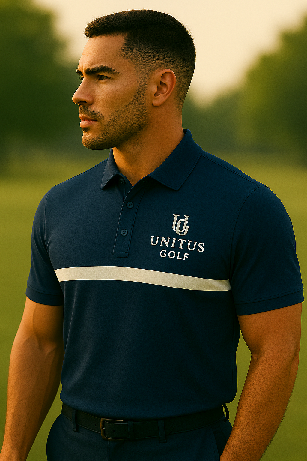 UNITUS GOLF Core Polo – Navy / White Band 🔒 This product Pre-Order Only 🔒